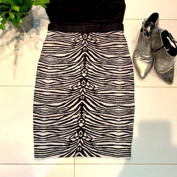 EUC🌸John & Jenn Zebra Print Knitwear Skirt - Picture 3 of 17